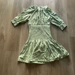 sovere saga green smoked high neck open back mini dress size small new